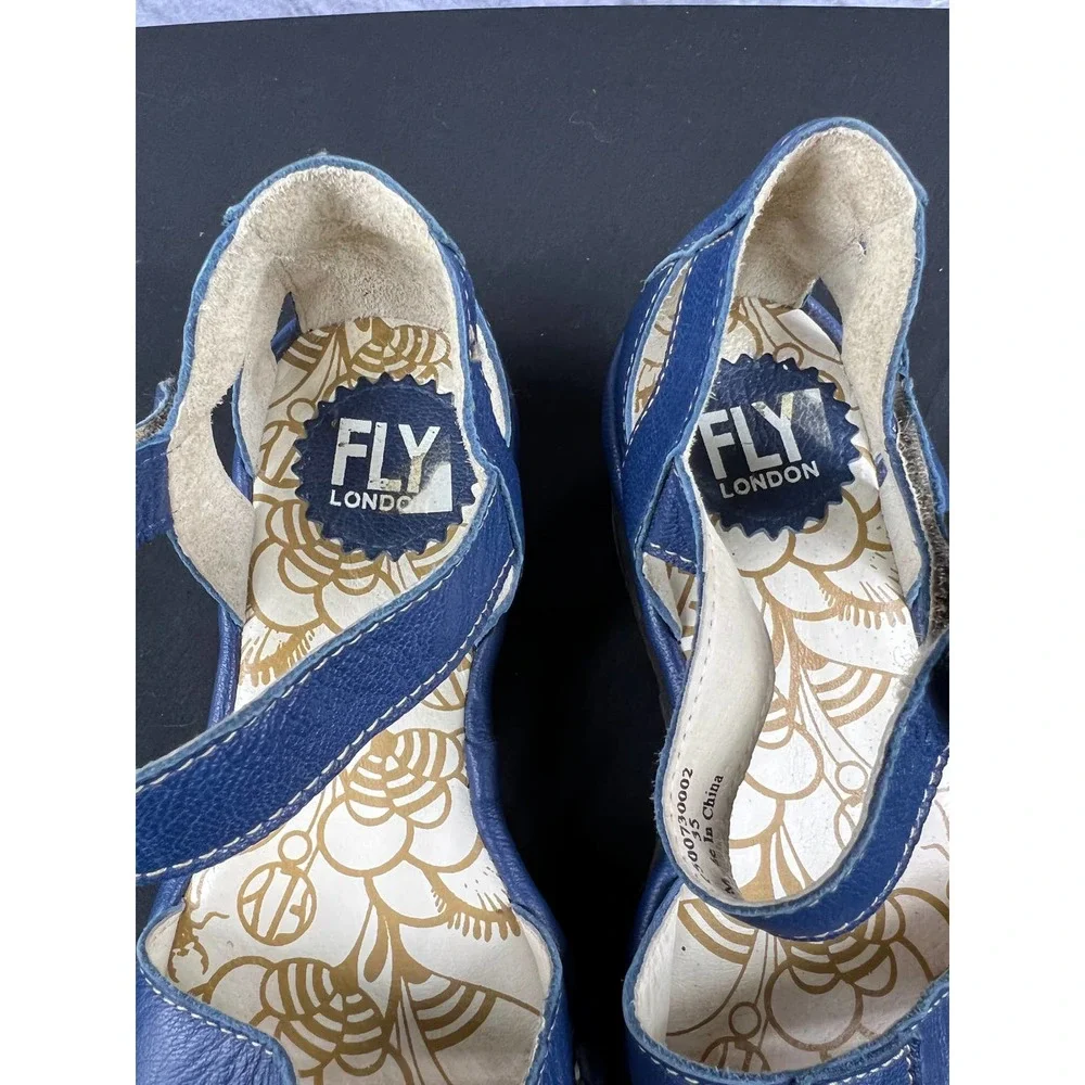 FLY LONDON womens wedge leather gladiator vintage size 35 - Picture 2 of 8